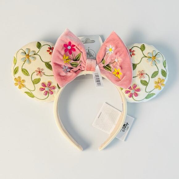 Disney BaubleBar Minnie Mouse Floral Embroidered Ear Headband NWT - Picture 3 of 3